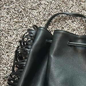 Victoria's Secret Black Fringe Tote Bag